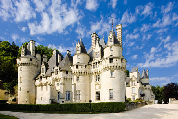 The exterior of beautiful Usse castle in the Loire Valley.