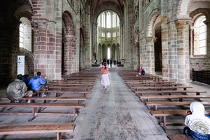 The chapel interior of Mont St. Michel Abbey.