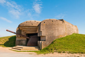 A German gun battery - A sight on our Normandy d'day tour.