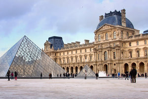 The plaza in front of the Louvre museum in Paris, France.
