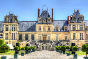 The exterior of Fontainebleau castle.