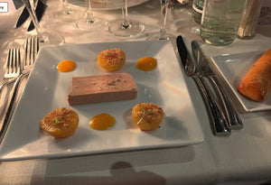 A plate of foie gras at Lido cabaret in Paris.