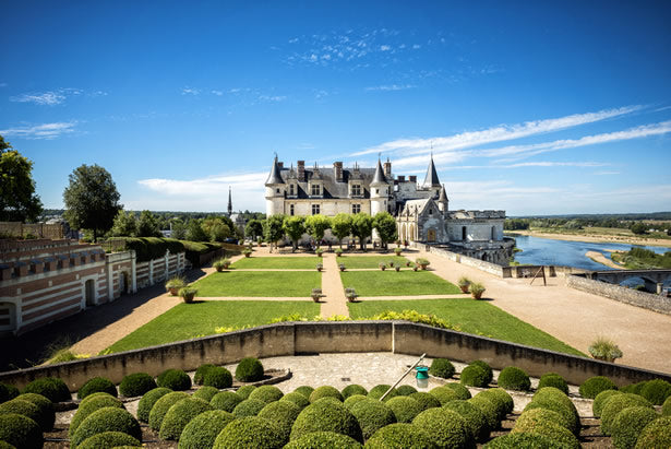 The gardens and exterior of Amboise in the Loire Valley.