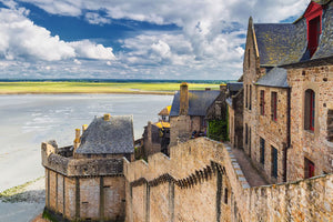 A view of the marshland surrounding Mont Saint Michel castle in France.